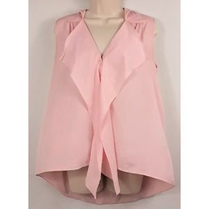 Gianni Bini Pink Button Front High Low Lapel Front